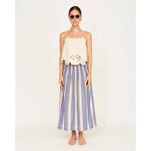 Mirth Savannah Smocked Skirt in Carnival Stripe M